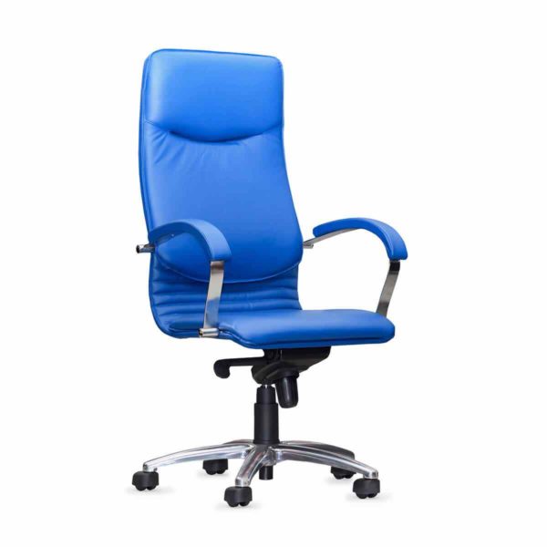 Blue leather office chair